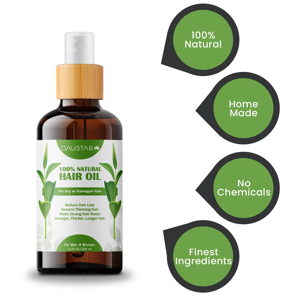 Natural Hair Growth Oil For Scalp, Dry Damaged,Frizz Hair- Hair Treatments-200ml - image 3 of 4