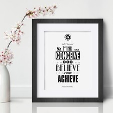 Napoleon Hill Inspirational Wall Art Print Motivational Quote Poster Decor Gift