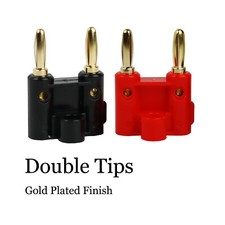 Dual Tip Speaker Wire Connector 4mm Pro Audio Banana Plug End Black Red Pair Lot