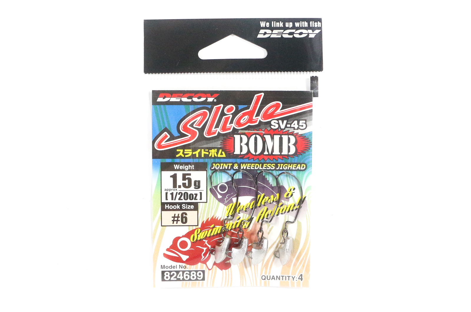 Decoy Sv 45 Jig Head Slide Bomb Hook Size 6 1 5 Grams 46 Ebay