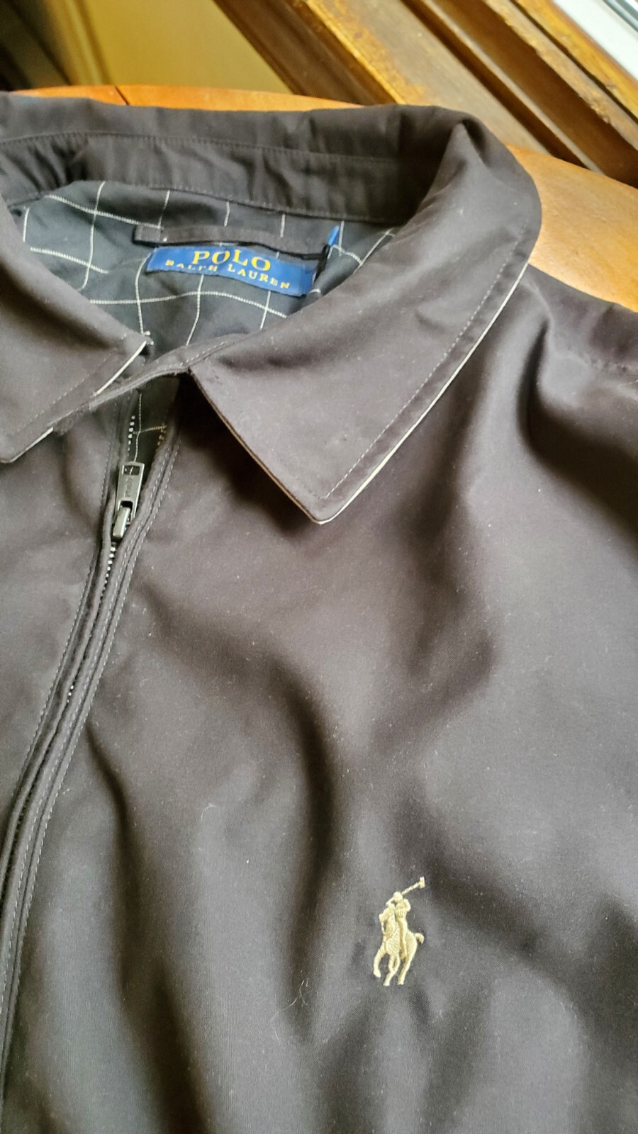 Polo Ralph Lauren Giacca Harrington Uomo a scacchi blu alto 2xl pony bianco