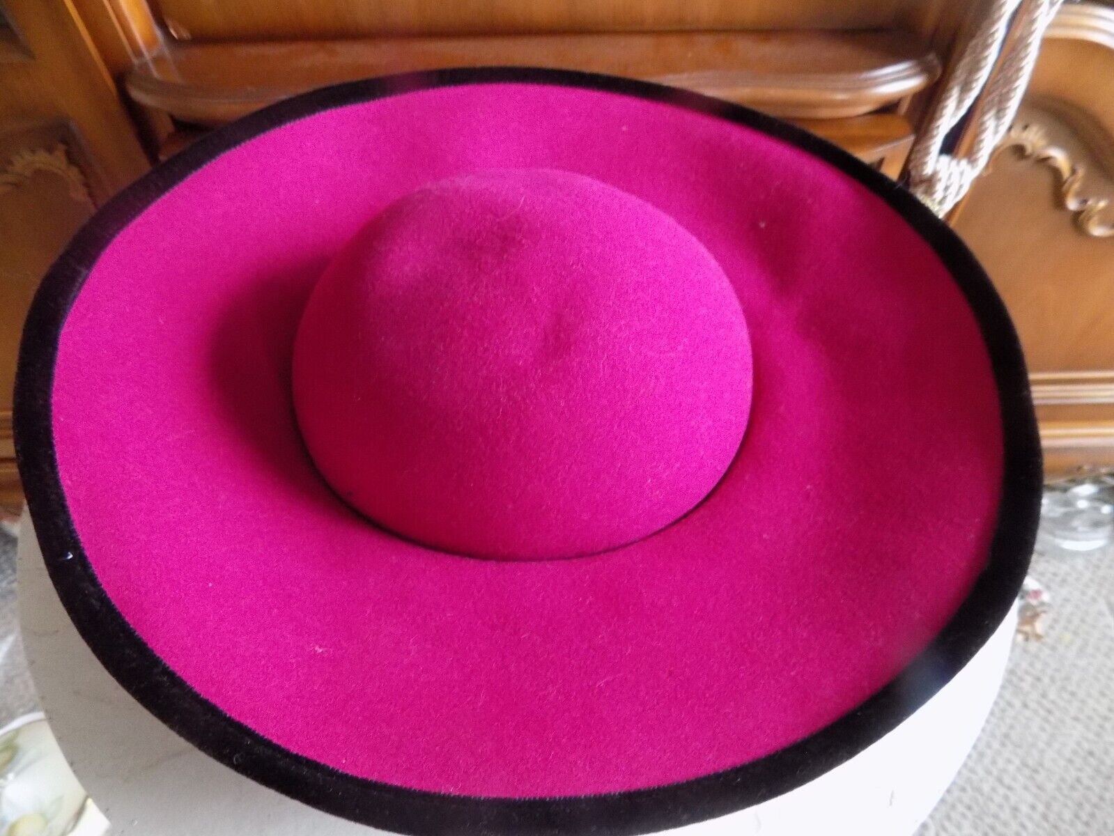 Vintage Deborah of New York Hot Pink Wool Hat wit… - image 6
