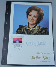 Odręczny autograf Erika Köth Philswiss 1985 (112190)