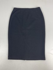 TU Black Textured Overlapping Skirt Size 10 Pencil Polyester Viscose Smart Midi