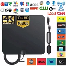 8000 Miles Digital TV Antenna Indoor HDTV Amplified Signal Booster 4K HD 1080P