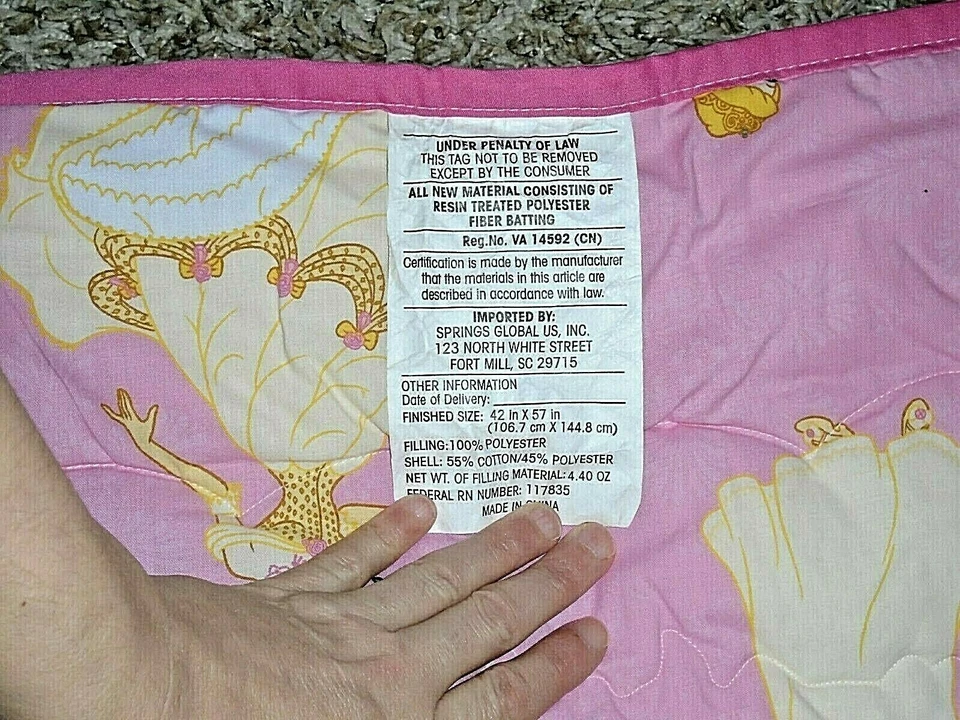 7N LN Disney Princesses PRINCESS Toddler bed Comforter Blanket {Cotton Blend} - Image 4 of 4