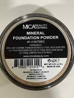 Mineral Makeup Foundation Powder #MF-15 Nutmeg Mica Beauty MicaBella New 05/2025