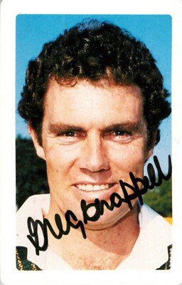 Signed 1983 1984 Australia Men's Test Cricket Butter 'Em Up Card - Greg Chappell