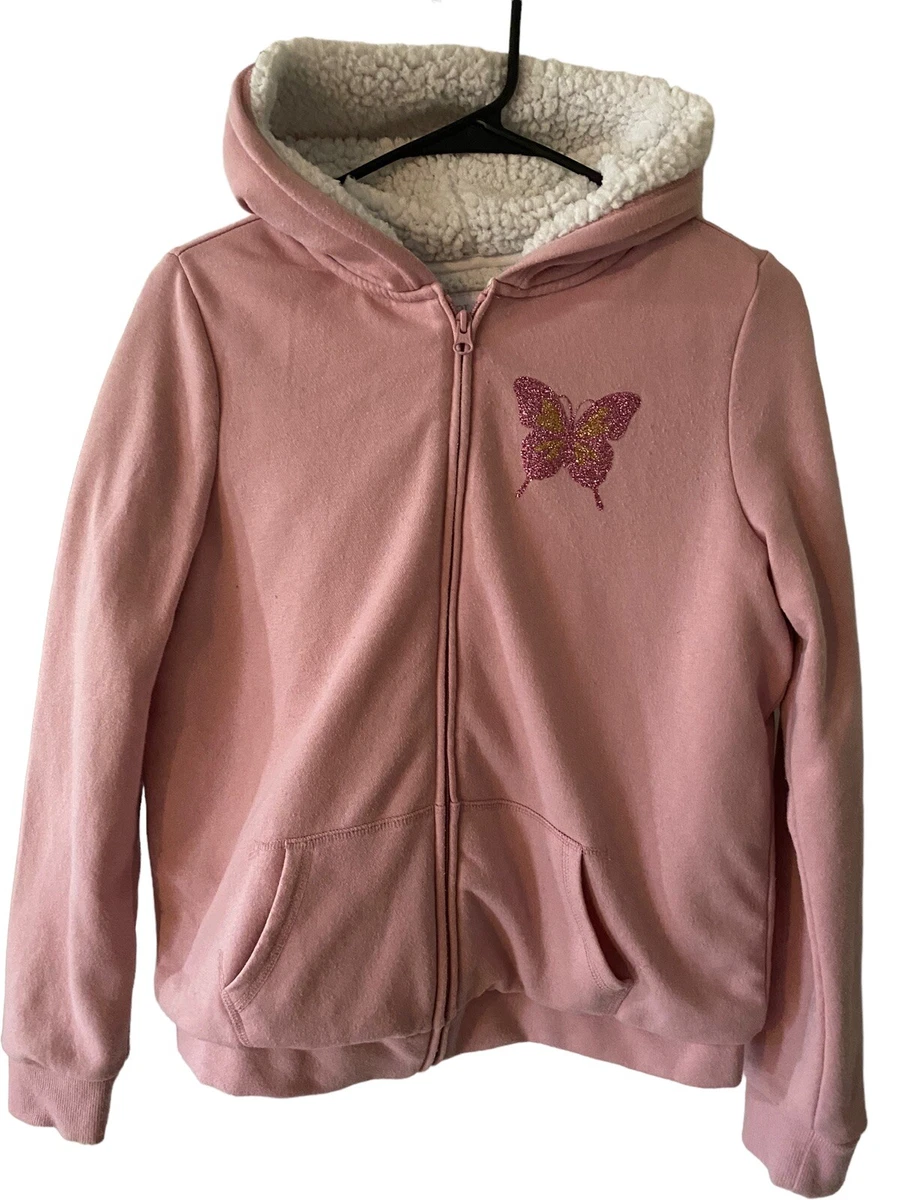 Children s Place Jacket Pink Sherpa Lined with Butterflies Size XXL TTG 16