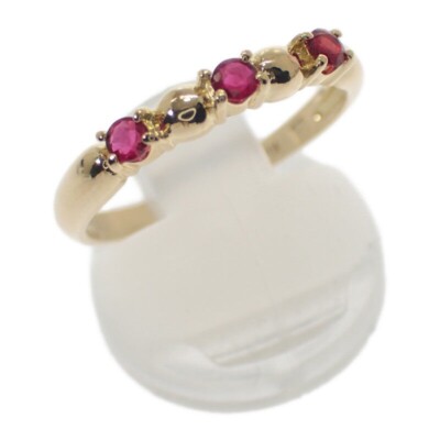 Designer Jewelry Ring K18 Yellow Gold Size US Ruby Women's ISY