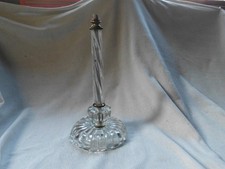 VINTAGE PRESSED FRENCH GLASS TABLE LAMP BASE ONLY FOR RE-WIRING + RESTORATION