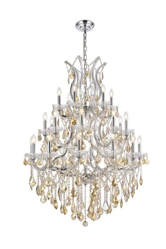Elegant Lighting Maria Theresa 38" 28 Light Royal Crystal Chandelier - Picture 1 of 9