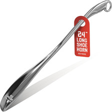 Red Moose Shoe Horn Long Handle Metal 24 inch - Durable and Sturdy for Shoes and