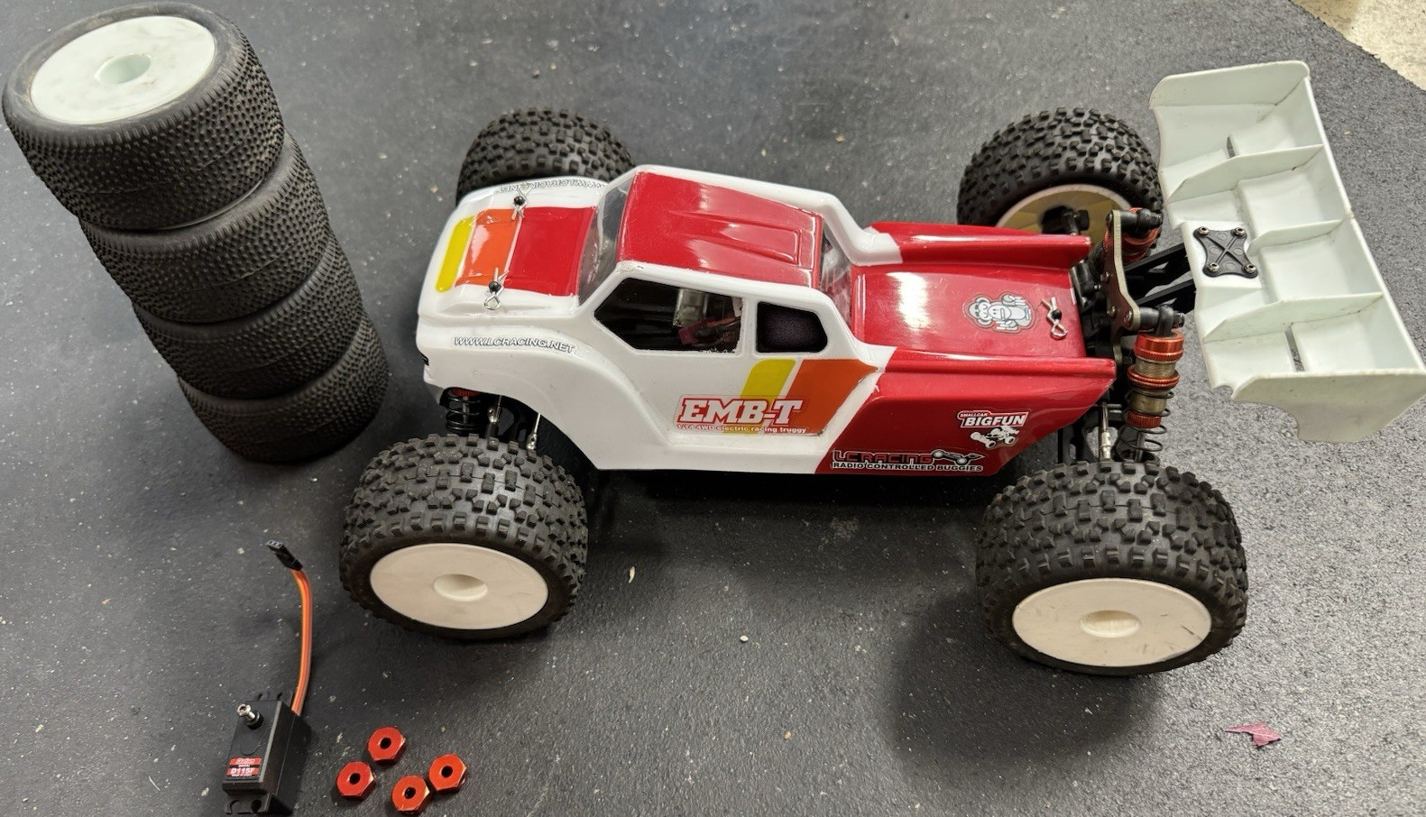 LC Racing EMB-TG 1/14 Electric 4WD RC Truggy, Brushless, Red