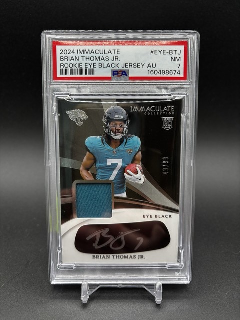 Panini Immaculate Brian Thomas Jr. Rookie Eye Black Jersey Auto /99 PSA 7