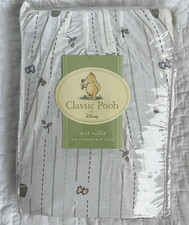 NWT Disney CLASSIC POOH Crib Skirt Dust Ruffle A Bear His Things Butterfly Bee