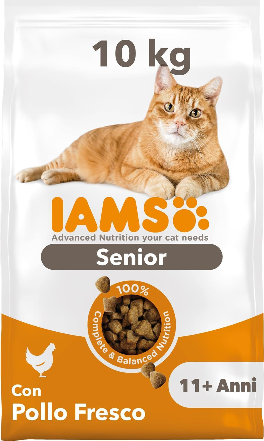 Cibo Senior per Gatti 11+ al Pollo - Nutri il Suo Benessere d'Oro