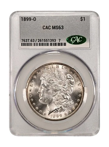 1899-O Morgan Silver Dollar CAC-MS 63 CACG Bright White!