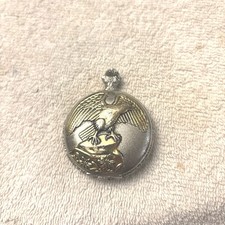 Eagle Pocket Watch 43mm Patriotic Silver Gold Two Tone.