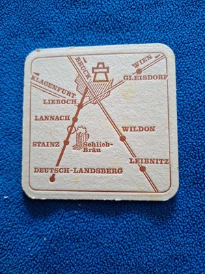Beer mat map Leibnitz - Lannach - Gleisdorf - Schlieb Bräu St. Georg