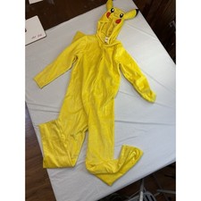 Pikachu One Piece Hooded Halloween Jumpsuit Kids Size 10-12 Costume Fun
