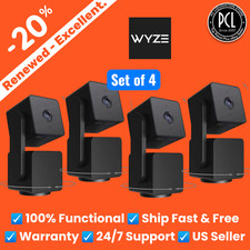   Wyze Cam Pan v3 Indoor/Outdoor Wifi 1080p Pan/Tilt/Zoom Camera Black  4-Pack  
