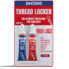 -6Gx2 Pack Thread Lock Medium and Strong Strength for Nuts, Bolts, and Metals, T