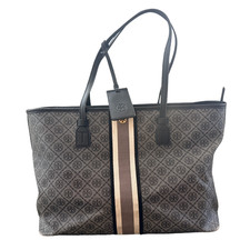 Tory Burch T Monogram Coated Canvas Tote Bag In Black