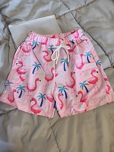 Boys 5t-6t Pink Flamingo Swim Trunks New In Package