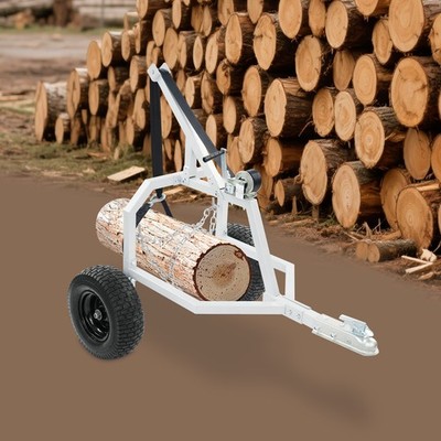 Heavy-Duty 2-Wheel Log Trailer Skidder 24in Dia Max 2000 lb Capacity 16in Wheels