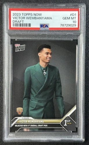 VICTOR WEMBANYAMA PSA 10 2023 TOPPS NOW 1ST OVERALL DRAFT PICK ROOKIE RC 9029