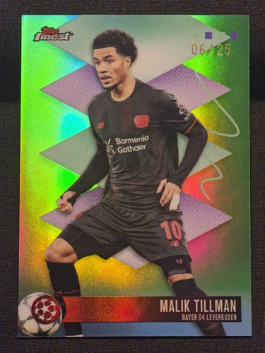 Malik Tillman /25 Green Refractor 2025-26 Topps Finest UCC #463 Bayer Leverkusen