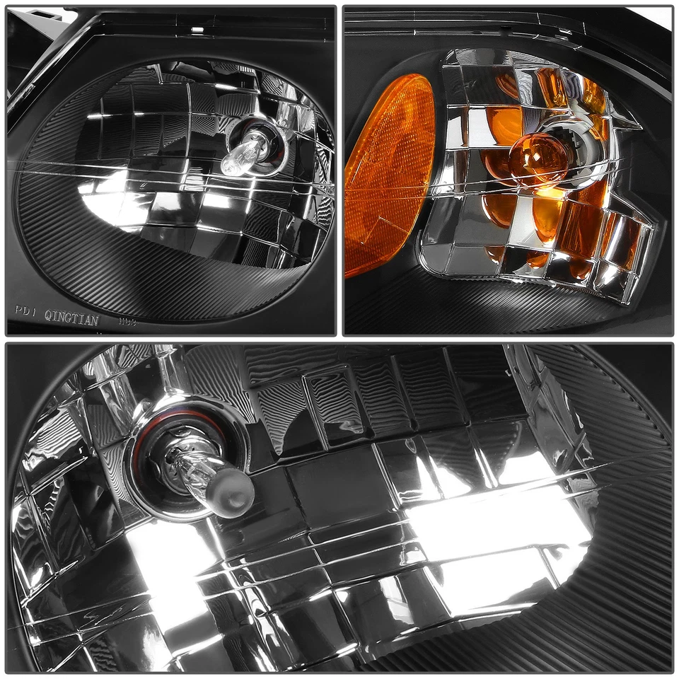 Par de faros/lámpara de señal de giro ámbar carcasa negra para Chevy Impala 2000-2005 Foto 3 de 4