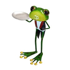 Frosch Deko Figur Niedlich Metallfrosch Rustikal f&uuml;r Eingangsbereich