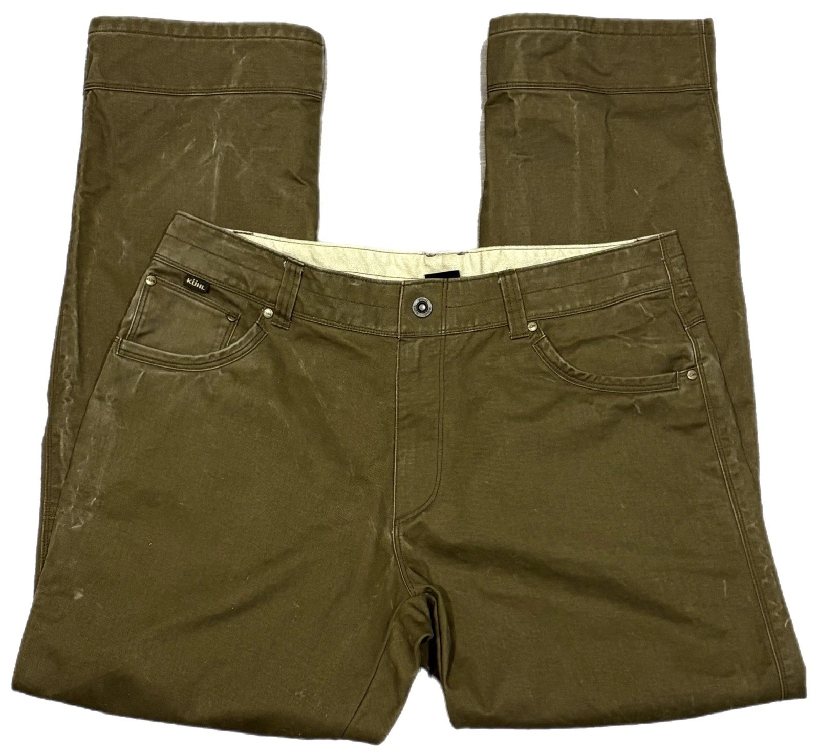 Kuhl Ryder Pants Men’s Size 36x32 Brown Patina Dye Canvas Outdoor Hiking Rare