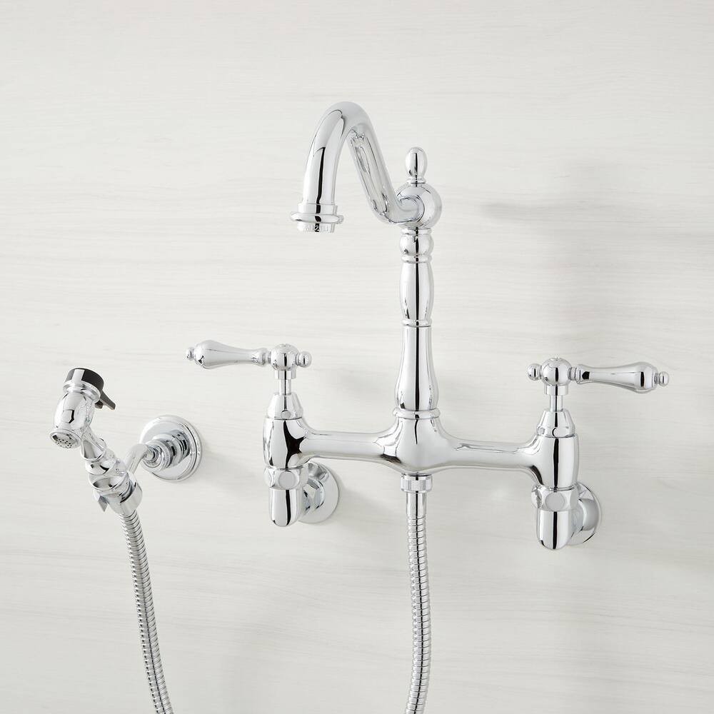 Signature Hardware SH232068 232068 Felicity Wall Mount Kitchen Faucet with Side 12490₽