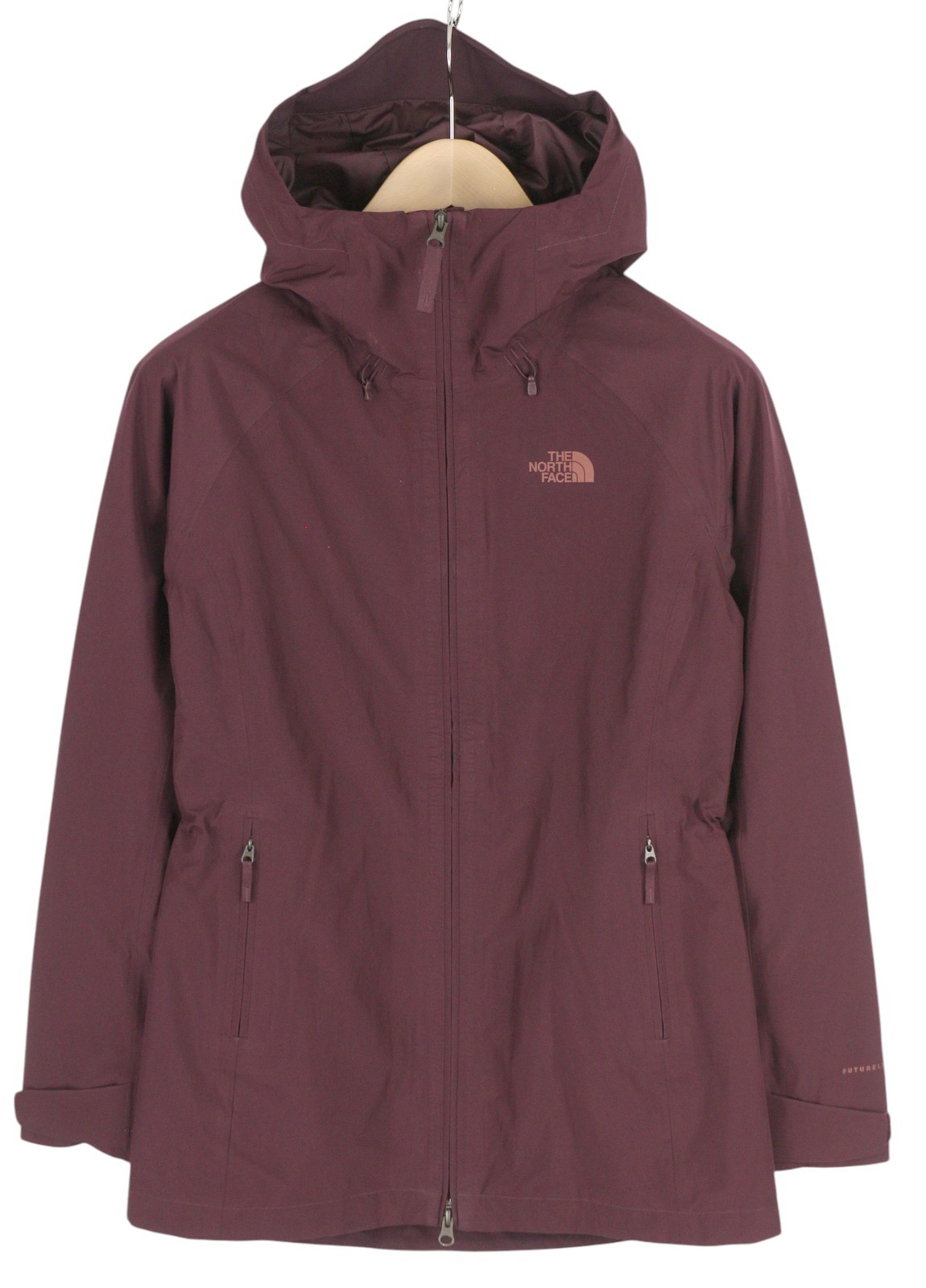 The North Face Mujer CHAQUETA S Burdeos Capucha Cordón Cintura Fino Futurelight