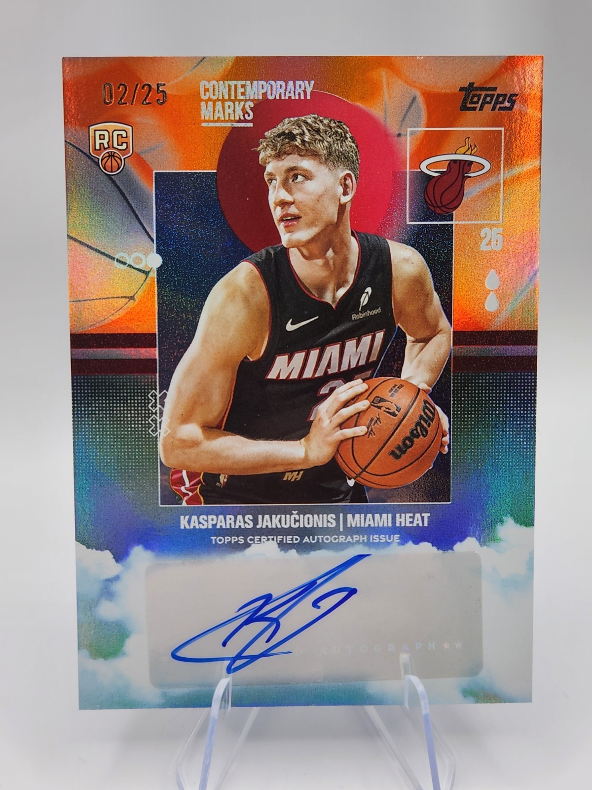 2025 Topps Kasparas Jakucionis Contemporary Marks Rookie Auto Orange /25 RC