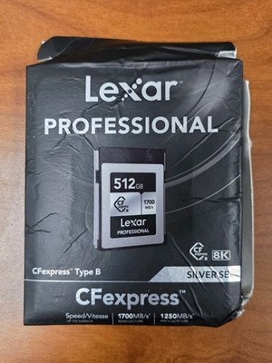 Lexar 512GB Professional Silver SE CFexpress Type B 512GB, Silver/Black 
