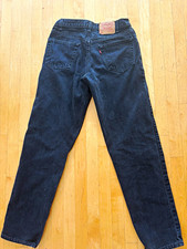 Levi's 550 VTG Men's Relaxed Fit Straight Leg Dark Wash Black Jeans FIT 32x32