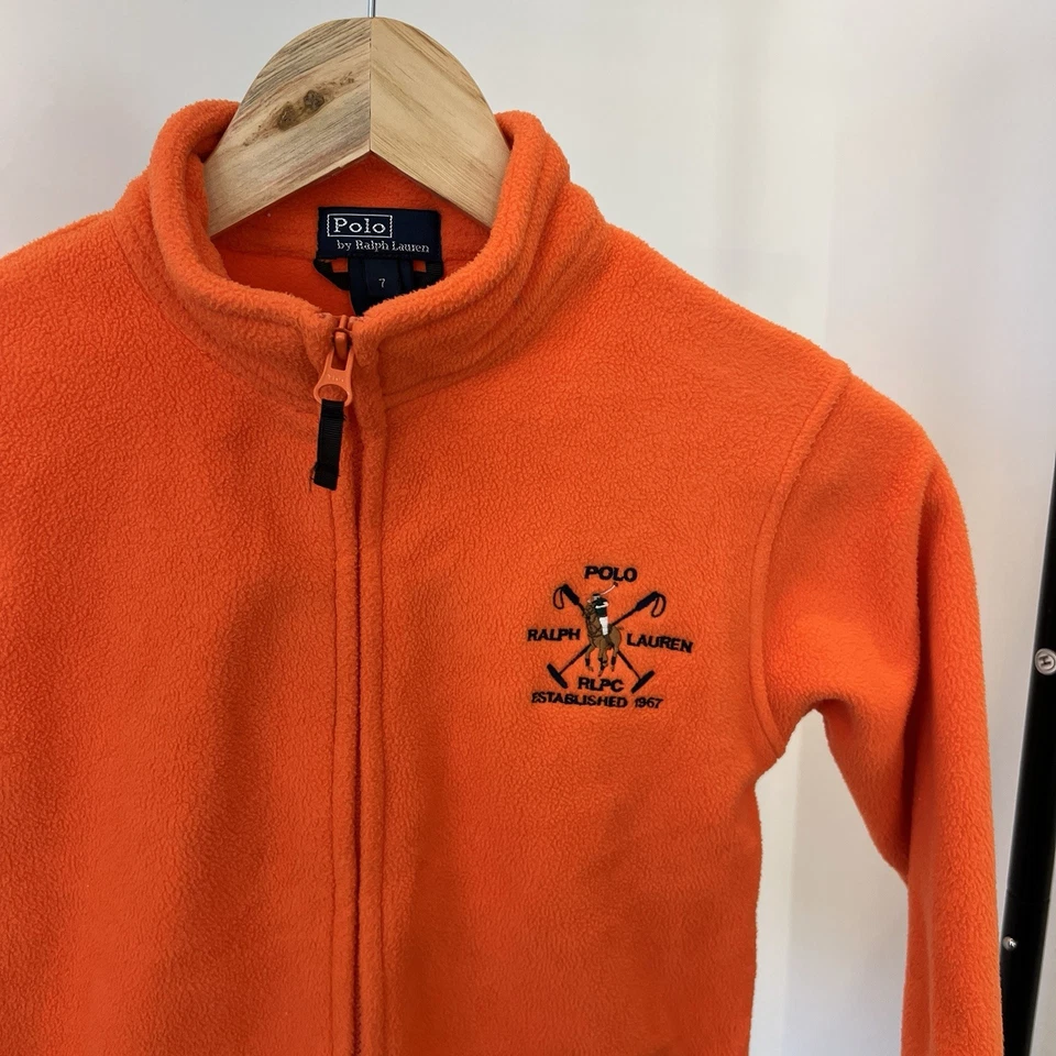 Винтажный POLO Ralph Lauren полный молнии флисовая куртка для мальчиков Sz 7 опрятный старые деньги - Изображение 2 из 4