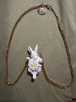 Andres Gallardo Porcelain Daisy Rabbit Necklace Pendant