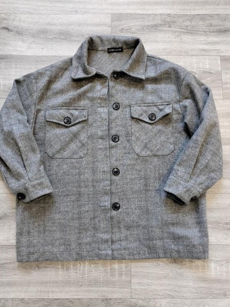 Women Cameo Rose Jacket Grey Wool L