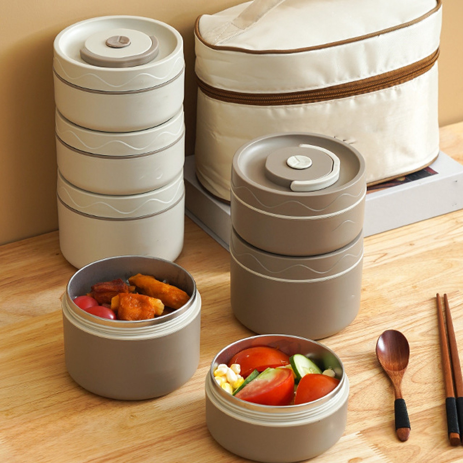 Stackable 2 Tier Round Bento