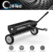 40" Steel Tow Behind Lawn Spike Aerator with Hitch for ATV Soil Aeration