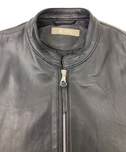 Nano Universe Single Leather Riders Jacket Men's Size S Black image 3