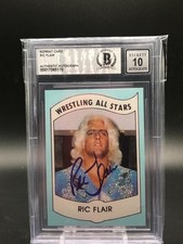 1982 Wrestling All Stars Ric Flair Rookie Reprint Auto Card #27 BGS 10 Autograph