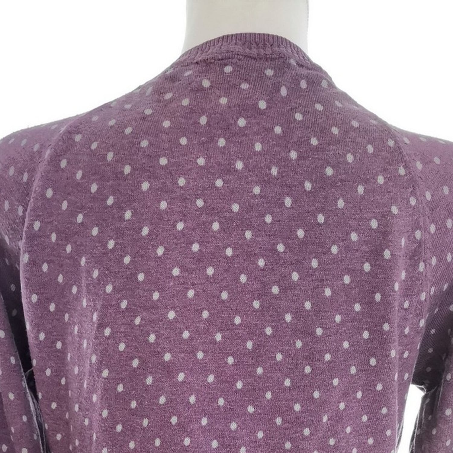 JOHN LEWIS Womens Blouse Buttoned 10/12 (38) Purple Cotton 100percent 3/4 Sleeve Polka image 7