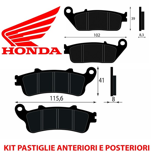 Satz BremsbelÄGe Vorne UND Hinten Honda Silver Wing 600 2003 2008-image