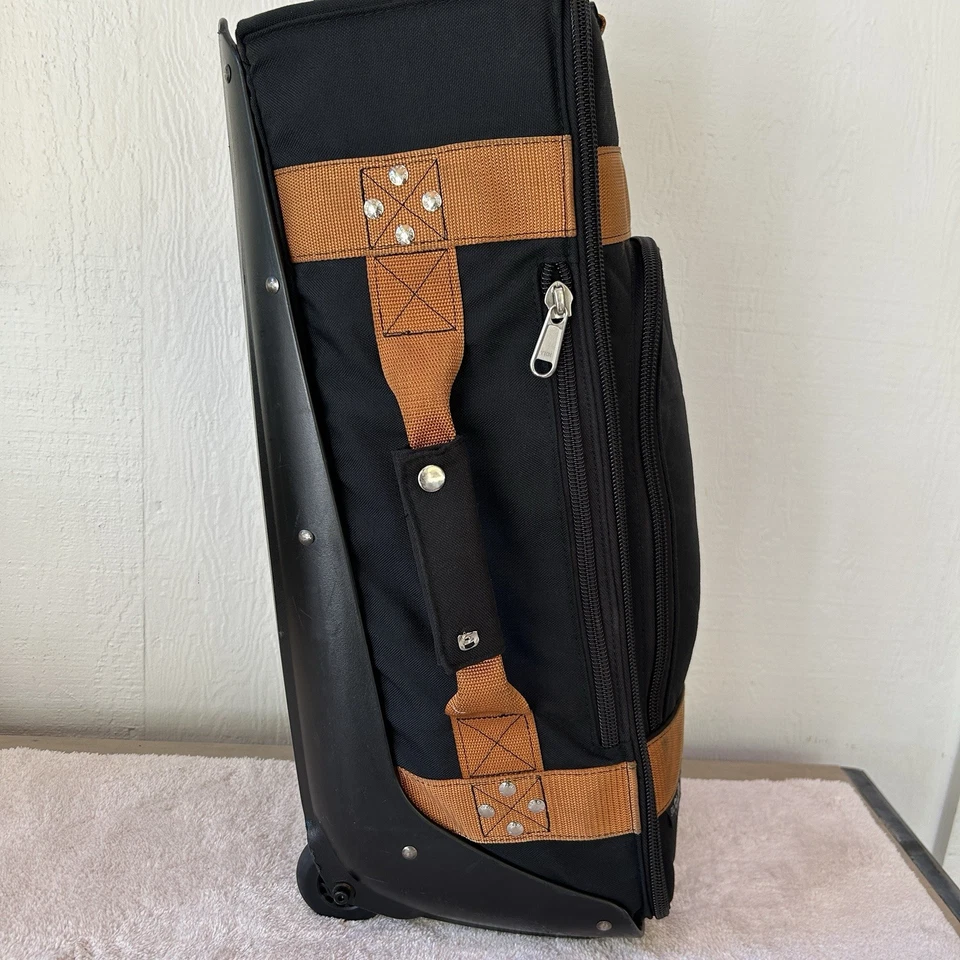 Club Glove Carry-On Rolling Travel Bag Cordura 1000D Nylon Black/Brown 24" Rare - Image 2 of 4